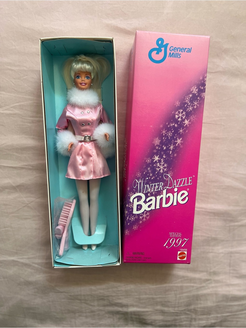 Barbie Winter Dazzle 1997 Pink & White Outfit Doll by Barbie